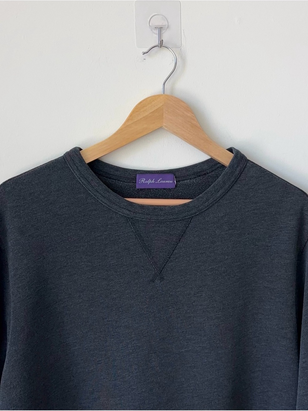 Ralph Lauren Purple Label Charcoal Crewneck Sweatshirt Men’s XL Cotton Fleece
